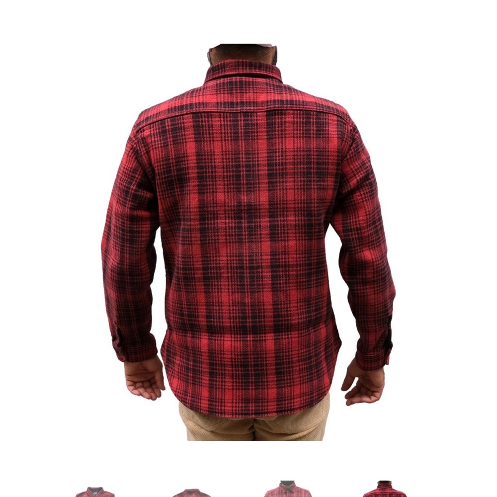 STUDIO D'ARTISAN INTERNATIONAL "HINODE" HEAVYWEIGHT FLANNEL CRUISER SHIR… - Picture 3 of 16